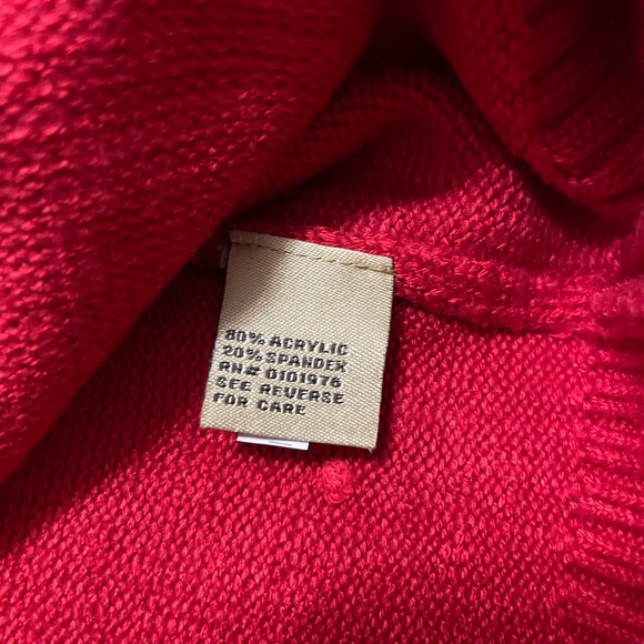 Polo by Ralph Lauren Red Knit Quarter Zip Long Sleeve Pullover Sweater Men’s 2XL - Picture 6 of 8